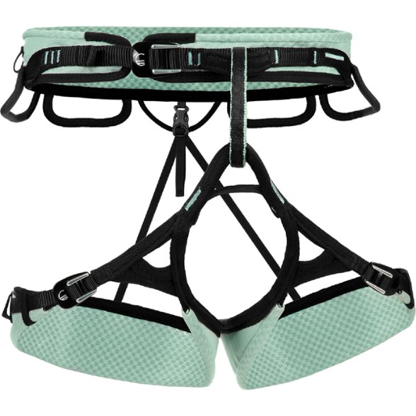 Side view of the Wild Country Session 2.0 women's climbing harness showcasing its padded waistbelt and gear loops.