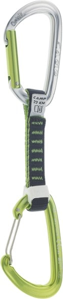 C.A.M.P. Orbit Mixed Express KS quickdraw from the side, highlighting the Orbit Straight Gate carabiner.