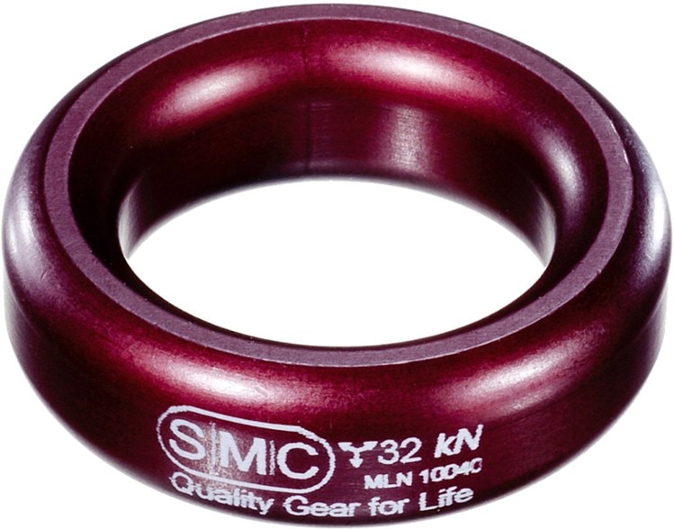 Aluminum climbing rigging ring showcasing its lightweight design and strength, perfect for anchors.