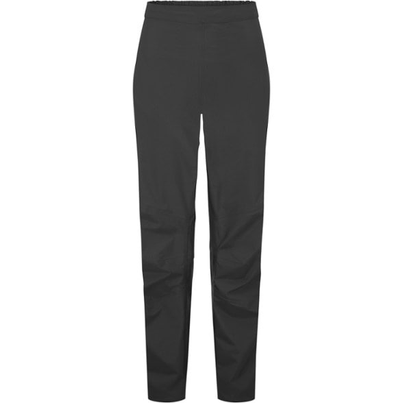Close-up view of SummitShield Women's Waterproof Hiking Pants showing the waterproof fabric and zippers.