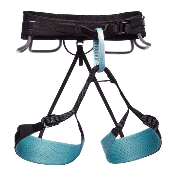 Elite Women's Climbing Harness showcasing the lightweight design and comfort features