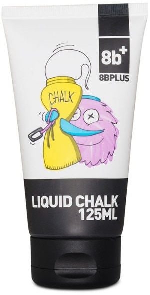 8BPLUS Pro Liquid Chalk tube showcasing its sleek design and climbing use
