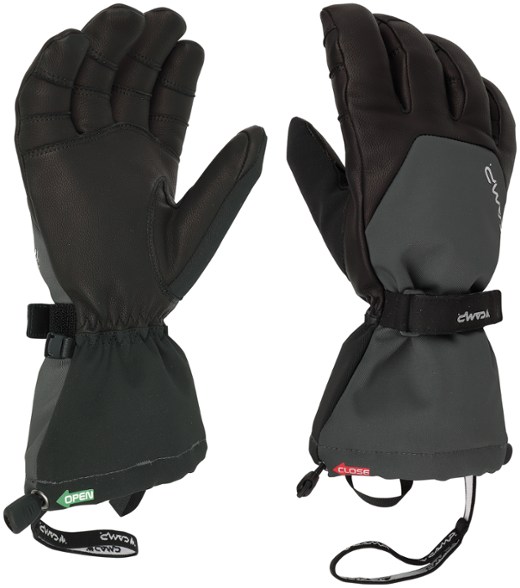 Close-up of Geko Evo waterproof gloves demonstrating their goatskin palm and insulation.