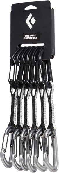 Close-up of the Black Diamond LiteWire Quickdraw, highlighting the hot-forged construction and wiregate design.