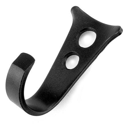 Close-up of the Black Diamond high-strength climbing hook on a rocky surface, demonstrating its stability and design.