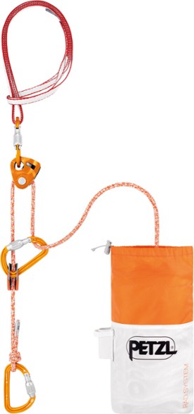Petzl RAD System components including RAD Line cord and carabiners, perfect for crevasse rescue.