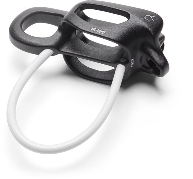 Close-up of the Black Diamond ATC-Guide Plus belay device showcasing its lightweight design.