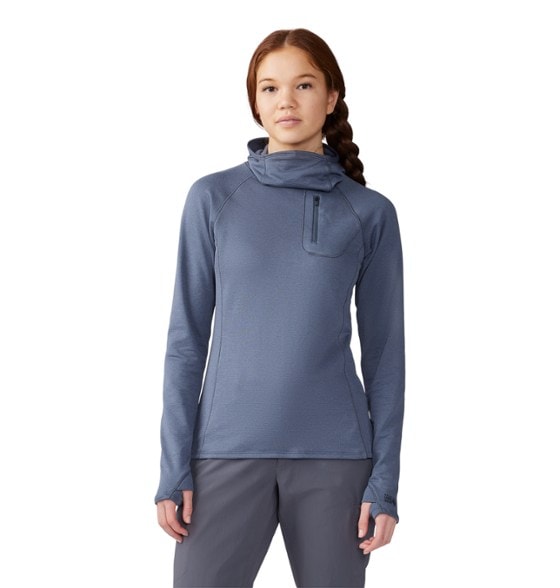 Mountain Hardwear Women's Glacial Trail Hoody front view outdoors