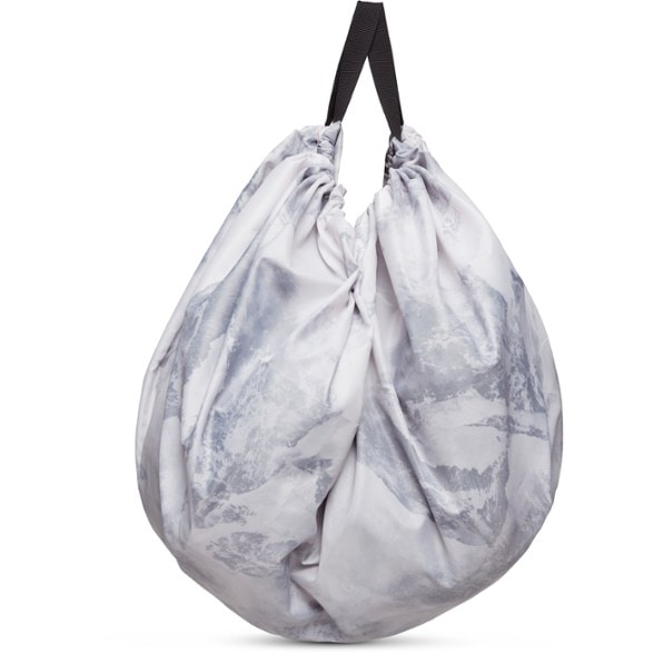 Versatile neon climbing rope tarp with drawstring closure, showcasing its waterproof feature.