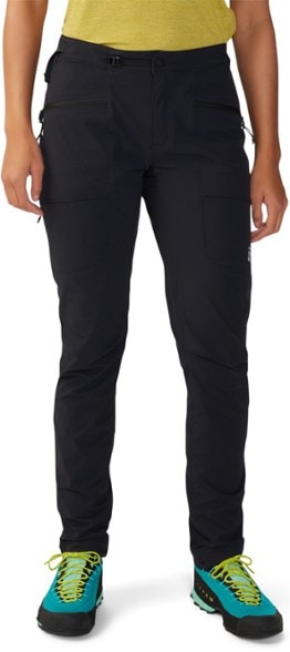 Chockstone LT women's alpine pants from the front, showcasing the adjustable waist and pockets.