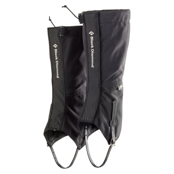 Frontpoint Pro waterproof gaiters showing mid-calf fit and durable ballistic nylon lower panels for ice climbing