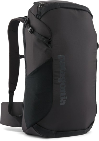 Front view of the Patagonia Cragsmith 32L climbing backpack highlighting its eco-friendly materials.