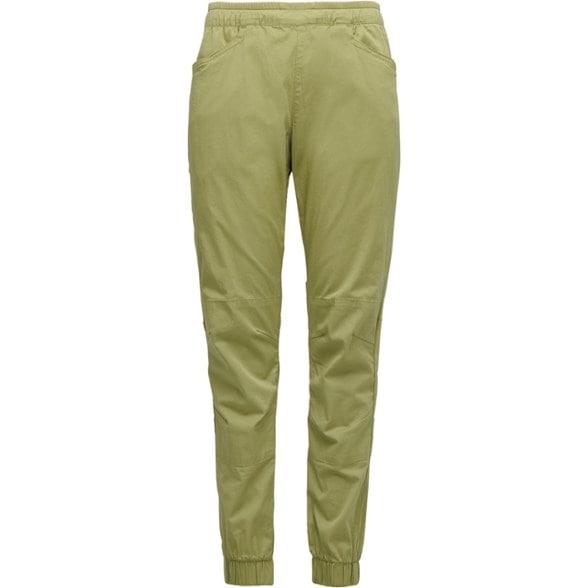 Notion Women's Climbing Pants in action at a climbing gym, highlighting stretch and comfort.