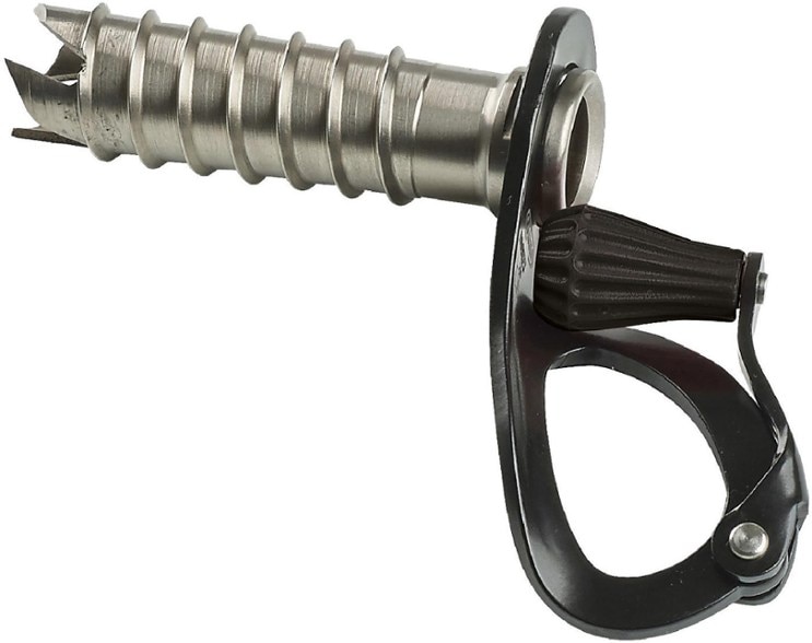 Rocket XS Ice Screw showing the Chromoly steel construction for durability