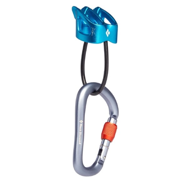 Close-up of Black Diamond ATC-XP belay device showcasing its high-friction mode for enhanced stopping power.