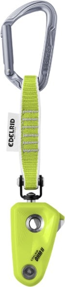 Edelrid Ohm assisted braking resistor showing its locking system and swivel joint for improved safety.