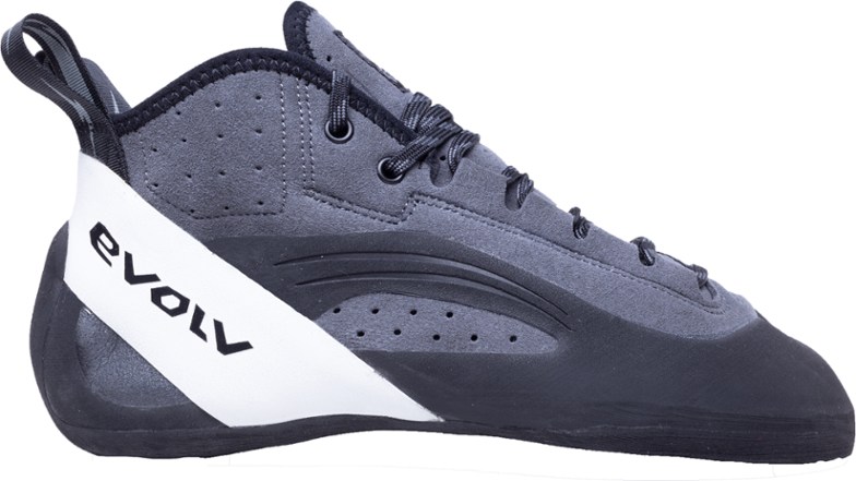 Yosemite Bum climbing shoes showing side profile and lacing system for precision fit.