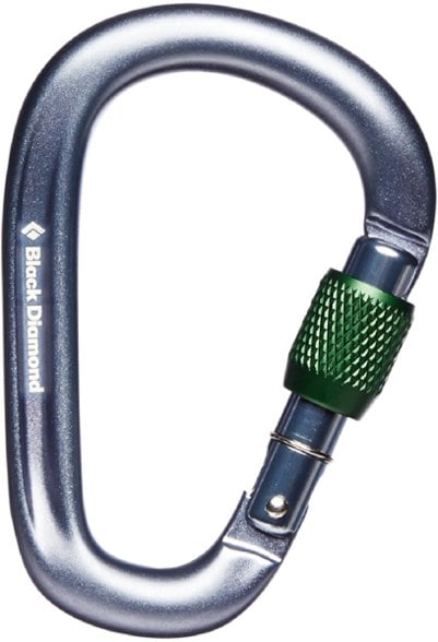 PearLock screwgate carabiner in use, demonstrating its strength during a climb.