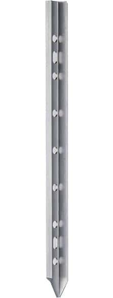 Aluminum snow picket placed securely in snow for anchoring.