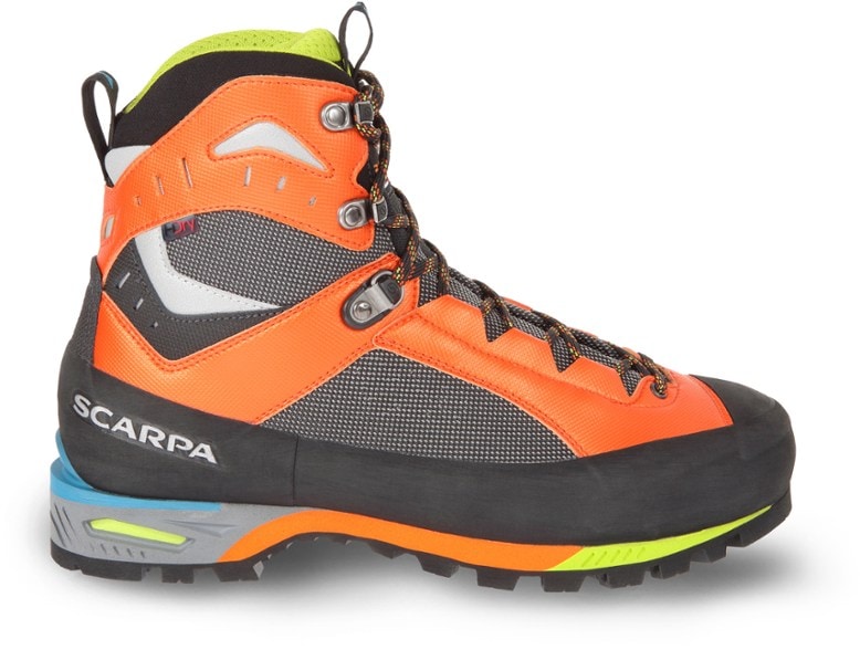 Side view of men's climbing boots showing lightweight design and waterproof construction