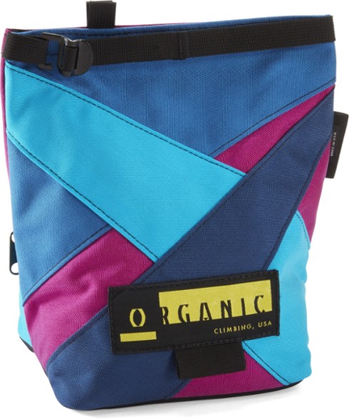 Eco-Friendly Climbing Chalk Bucket showcasing its unique design and roll-down closure.