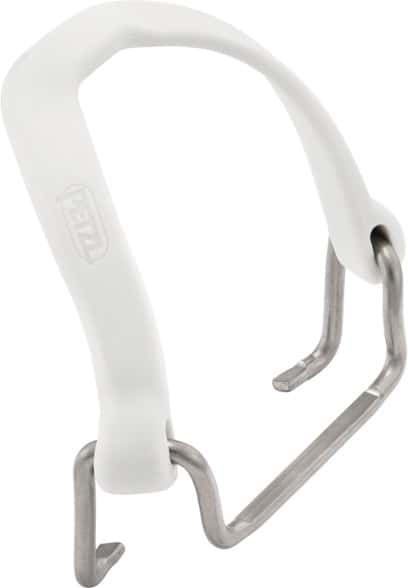 Petzl Fil Flex Toe Bails on technical climbing crampons, showcasing their compatibility.