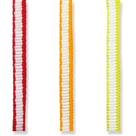 Close-up of Trango SwiftLock 11mm climbing slings showing durable sling straps texture