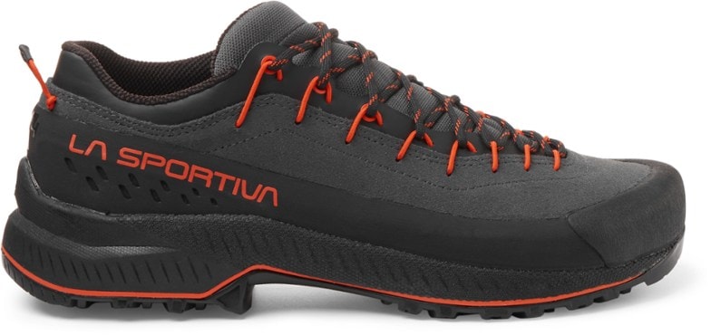 La Sportiva TX4 EVO approach shoes from the side, showcasing their sleek design and Vibram outsole.
