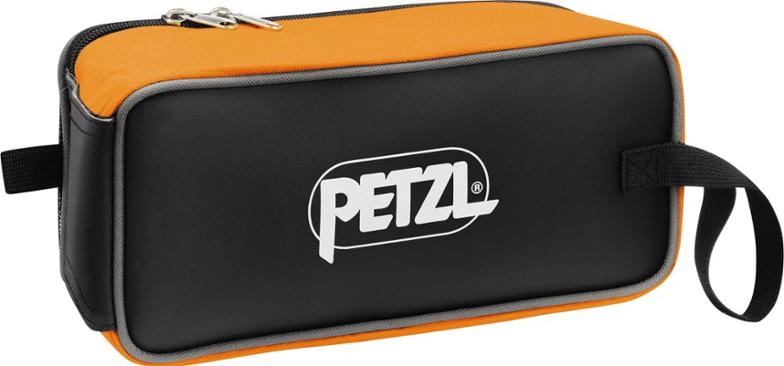 Front view of Petzl Fakir crampon bag showing durable material and zipper closure.
