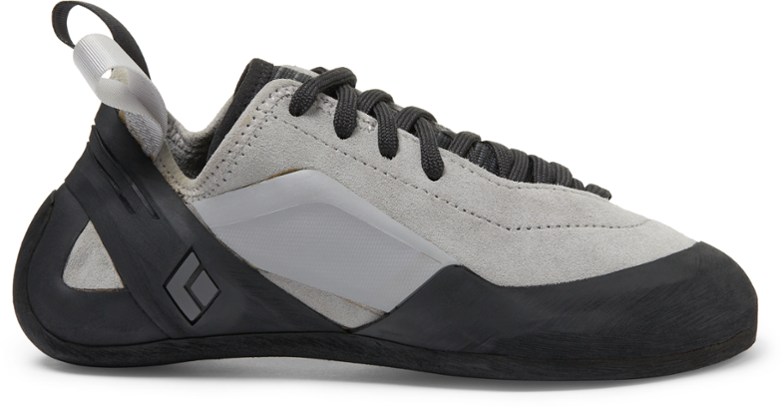Aspect Performance Climbing Shoes showcasing the durable leather upper from a side angle.