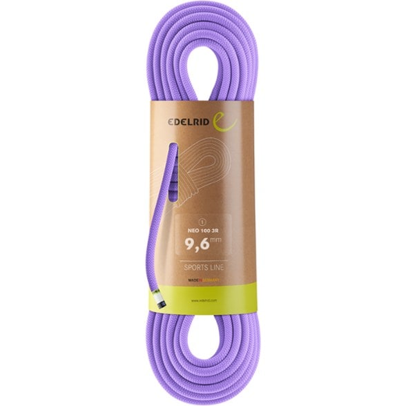 EcoEdge 3R climbing rope coiled on a crag-ready mat, showing its recycled texture