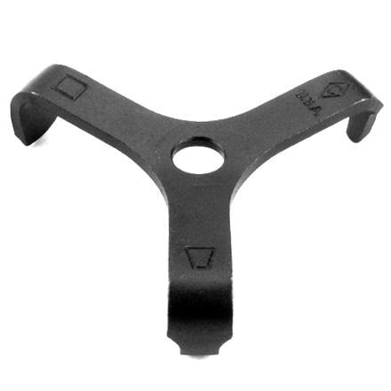 Close-up of TalonPro aid climbing hook showing three prongs designed for aid climbing