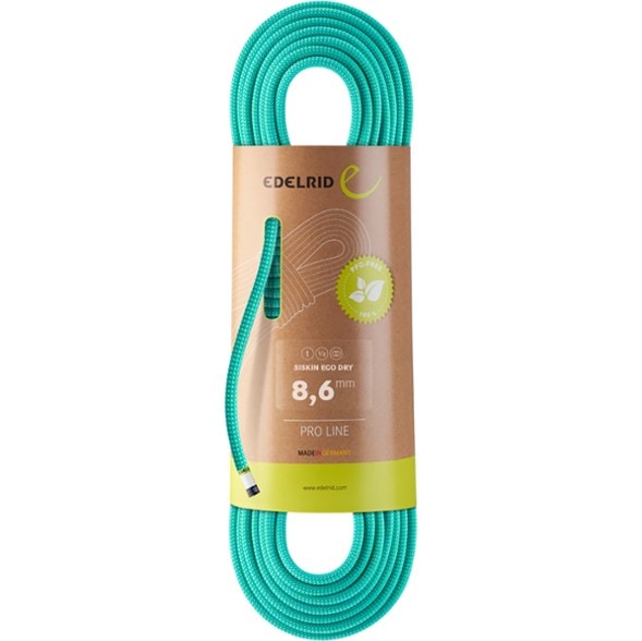 EcoSiskin 70m lightweight climbing rope in action on a mountain trail.
