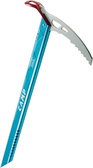 Corsa Race ice axe displayed from a side angle, emphasizing its lightweight aluminum construction.