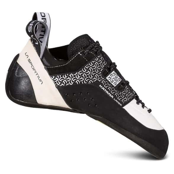 La Sportiva Katana Lace climbing shoes women's side view showcasing the breathable lining.