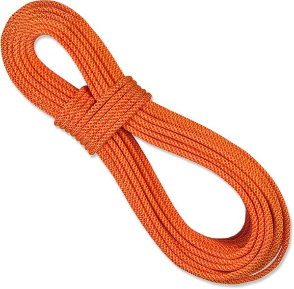 BlueWater Canyonator rope in bright orange color, showcasing its lightweight design for canyoneering.