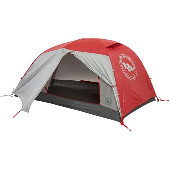 Big Agnes Copper Spur HV3 Expedition Tent pitched in snow, showcasing its sturdy design and vestibule.