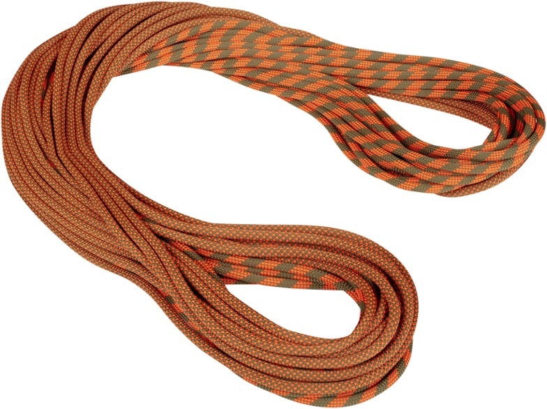 Close-up of Crag Duodess Pro 9.5mm dry rope showing detailed sheath pattern for rappelling safety