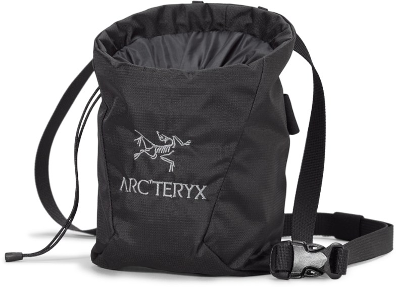 Arc'teryx Ion lightweight chalk bag showcasing its spiral closure and durable material.