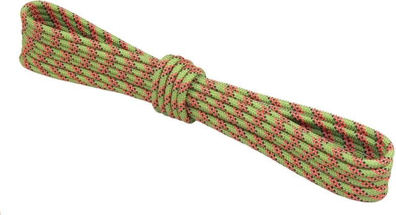 Titan Dyneema cord in use at a climbing site, showcasing its durability.