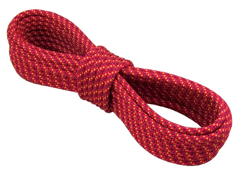 BlueWater 7mm accessory cord displayed with climbing gear for outdoor enthusiasts.