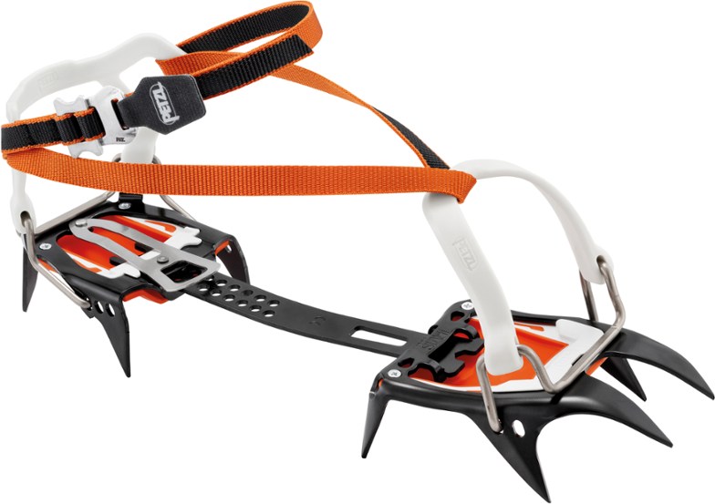 Petzl Irvis Flexlock crampons on snow for glacier travel
