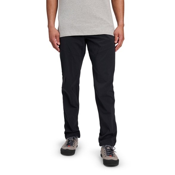 Front view of Adventure Flex Men's Climbing Pants in action during a climb.