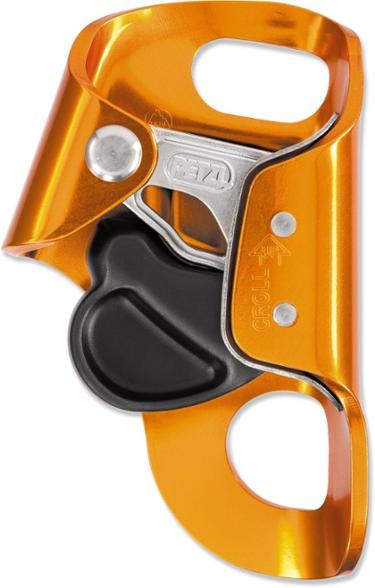 Petzl Croll chest ascender in action during a mountaineering expedition, highlighting its grip on the rope.