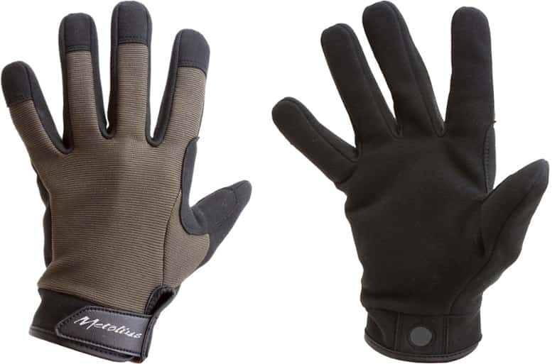 Talon Pro Belay Gloves close-up showing the breathable fabric and adjustable wrist closure.