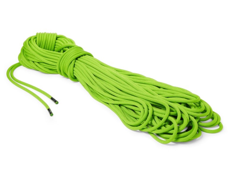 Honnold Edition 9.4 mm dynamic climbing rope coiled for easy transport.