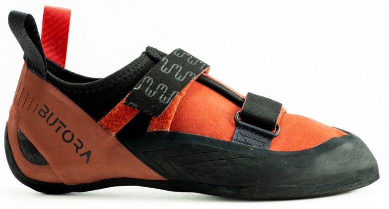 Butora Endeavor Narrow Fit climbing shoes showcasing close-up details and texture.