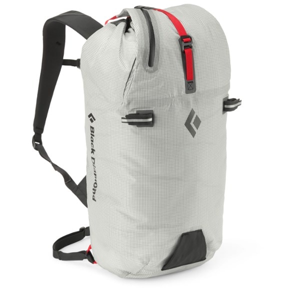 Blitz ultralight summit climbing pack in black, highlighting its design and features.