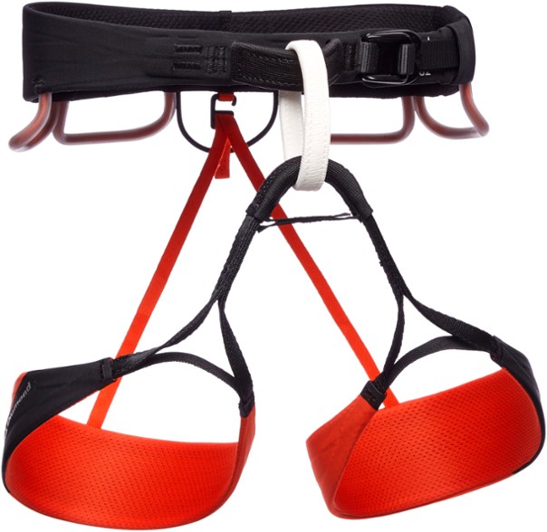 Side view of the Black Diamond ZoneFit Women's Harness showing gear loops and belay loop.