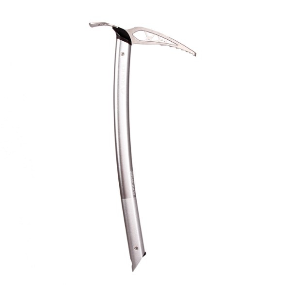 Blue Ice Hummingbird ultralight technical ice axe angled view showing titanium head and sandblasted aluminum shaft